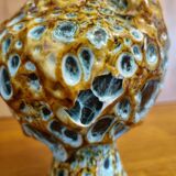 Ceramic ewer vase from La poterie du Cyclope in honey enamels