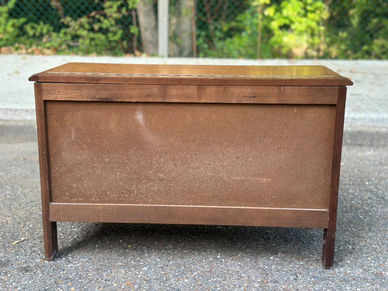Vintage Louis XV style wooden toy storage chest bench 1980