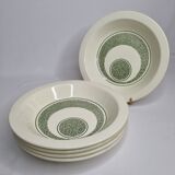 Set of five hollow plates, OpArt, 70s of the faience factory of Gien