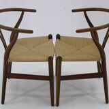 1960s Hans J. Wegner Set of 6 Early Wishbone Chairs in Oak By Carl Hansen and Son, Denmark