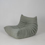 Togo set of armchair and pouf in melange tweed