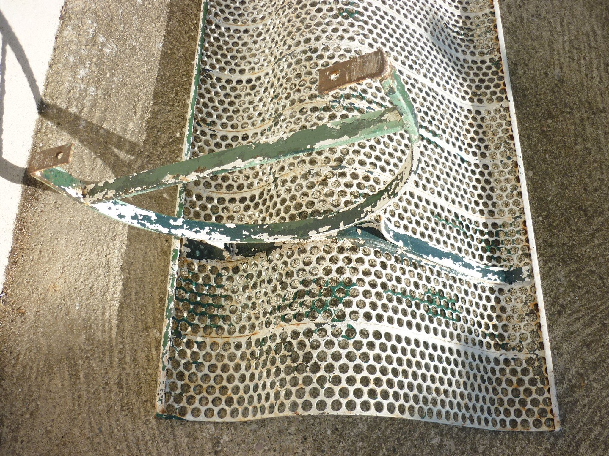 School bench or kindergarten, perforated metal, 50s/60