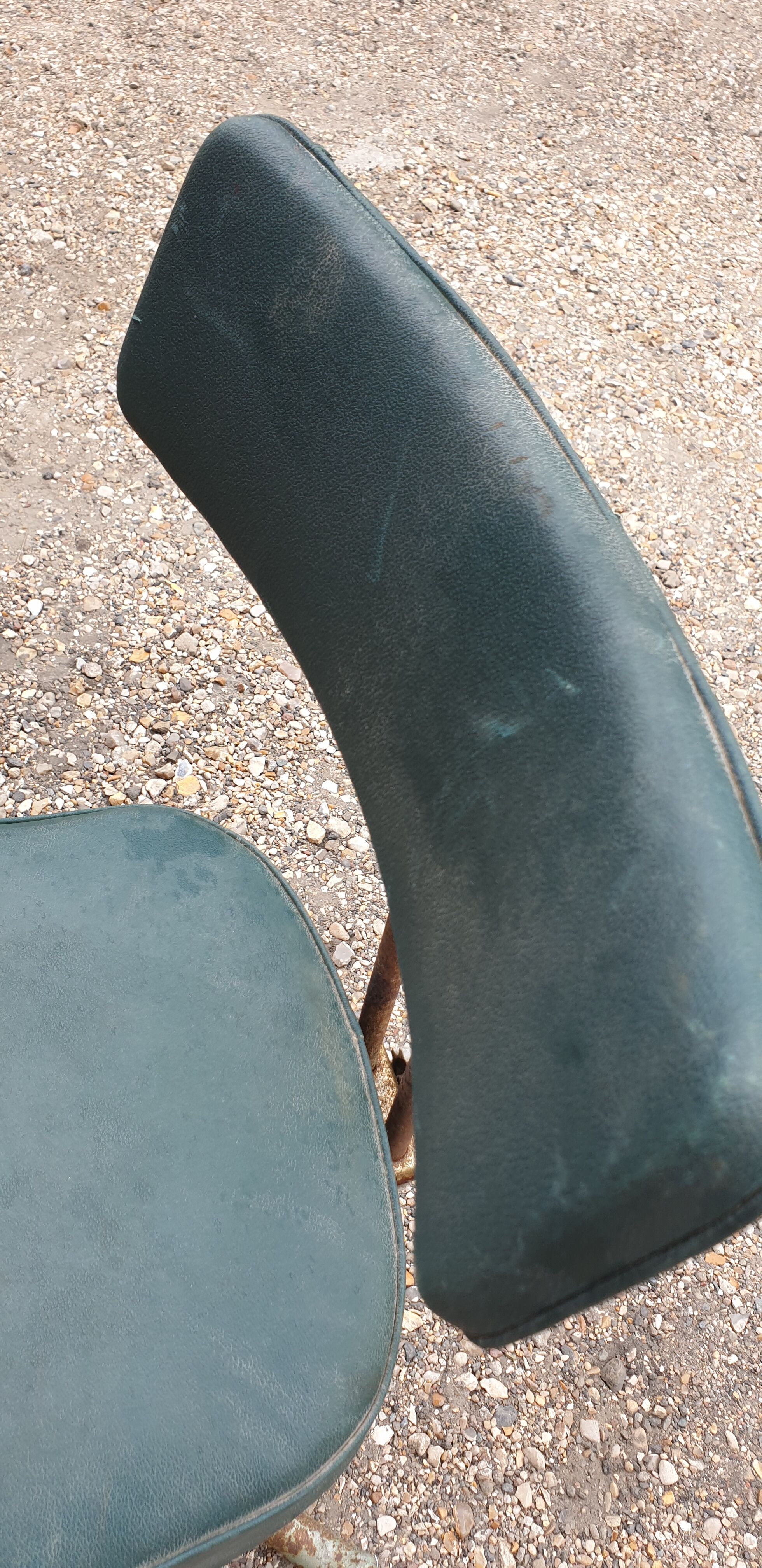 Swivel chair in green skai and chrome steel, Pullman, 1960