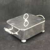 Victorian silver metal butter dish