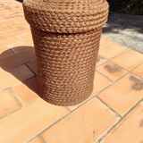Vintage rope cylindrical basket