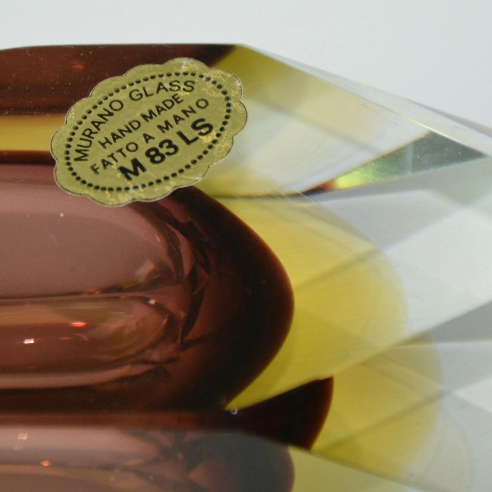 Vase Murano sommerso faceted 1960s