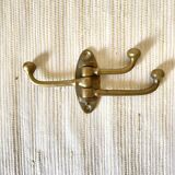 Triple hook brass coat rack