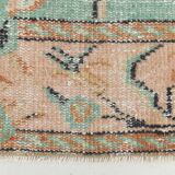 3x10 Light Green & Cream Antique Vintage Runner Rug, 80x296Cm