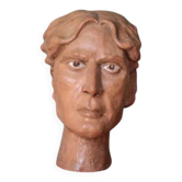 Sculpture signée Doloire, sculpture terre cuite, sculpture tête d'homme, collection, décoration intérieure