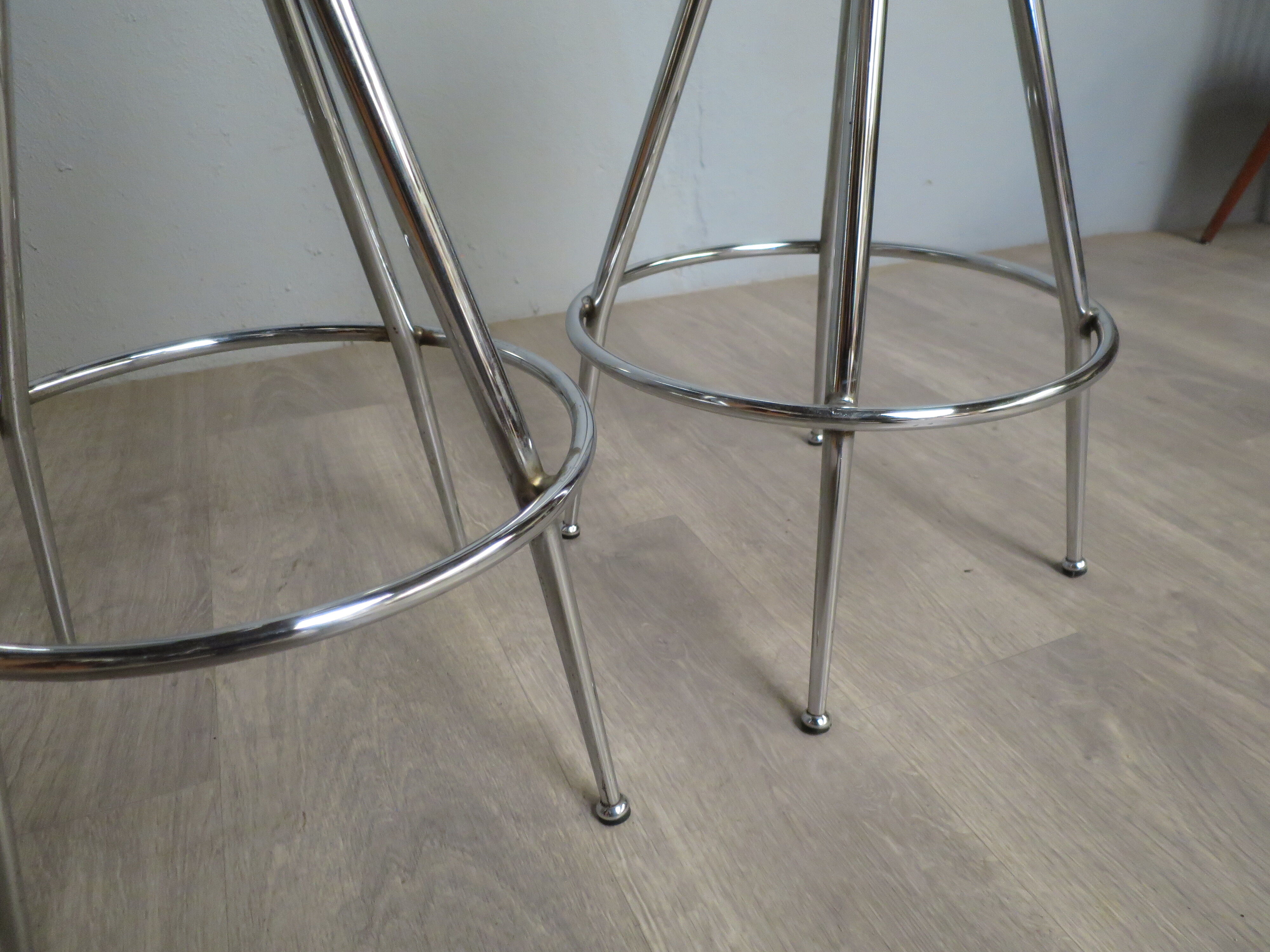 Pair of 60s chrome designer stools