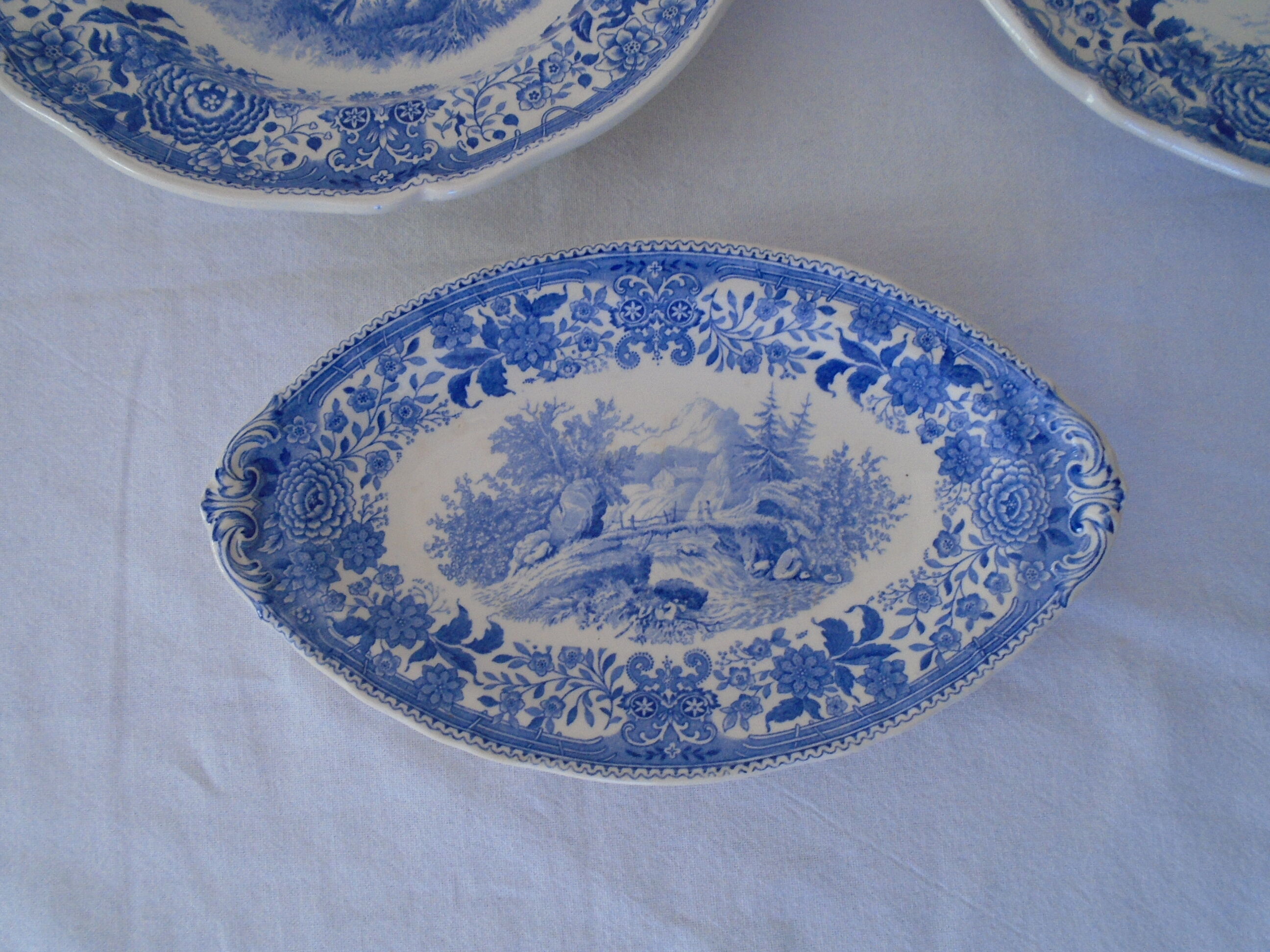 Set de 6 assiettes 1 ravier Villeroy & bBoch Burgenland décor bleu faience