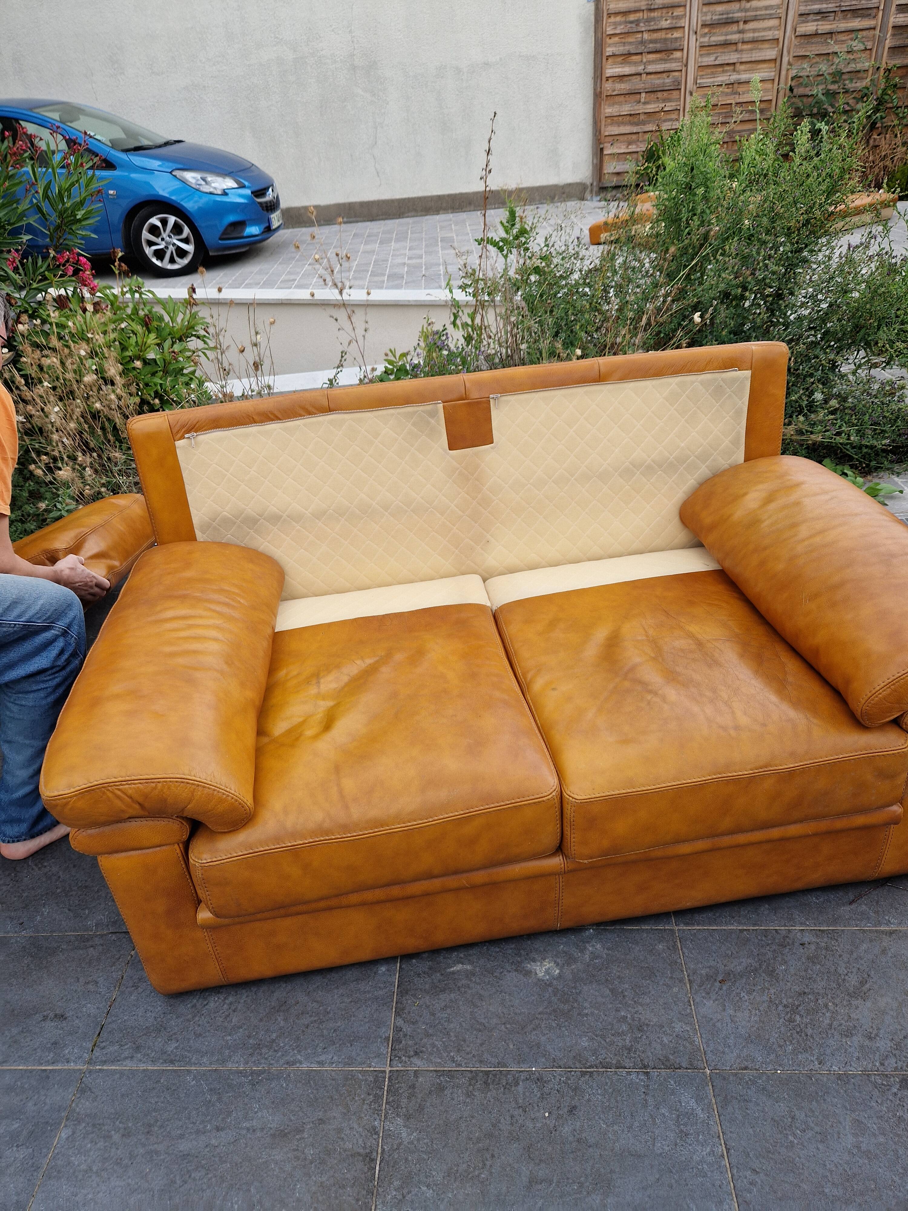 Canape 2 seater full grain leather