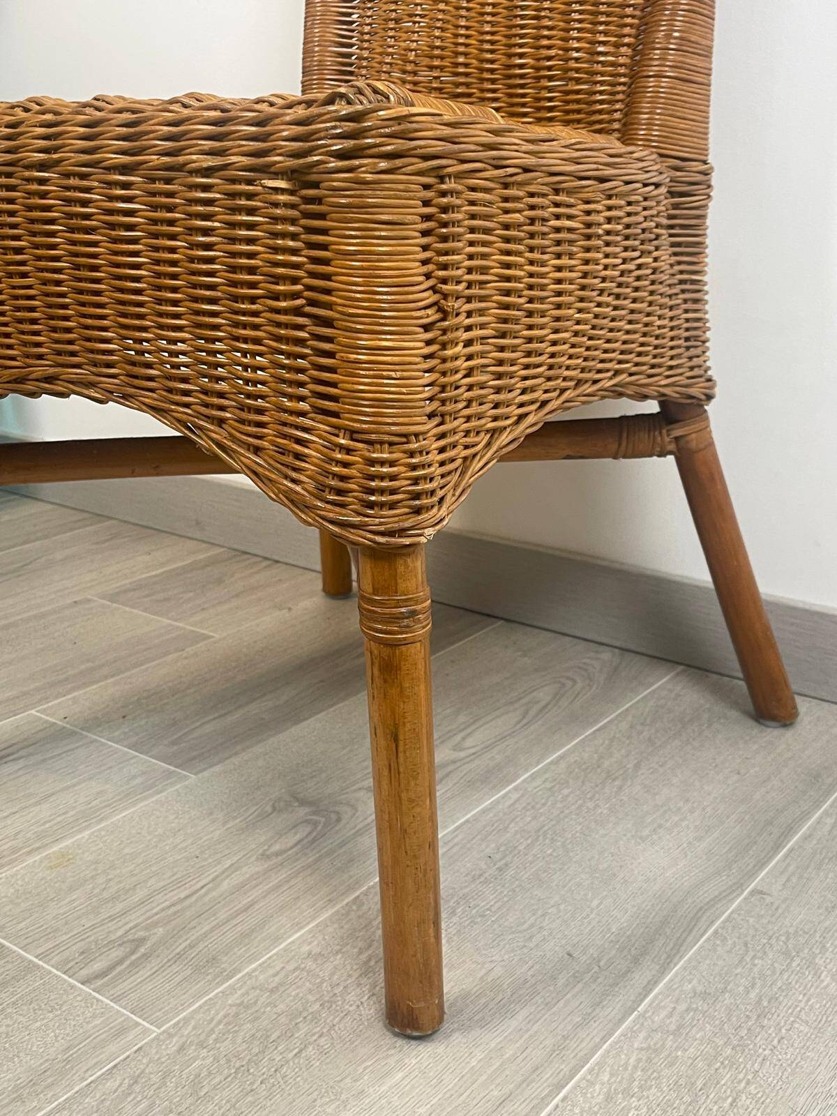 Vintage Rattan Lounge Chair (3 available)