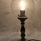 small 80's table lamp in glass and gold metal