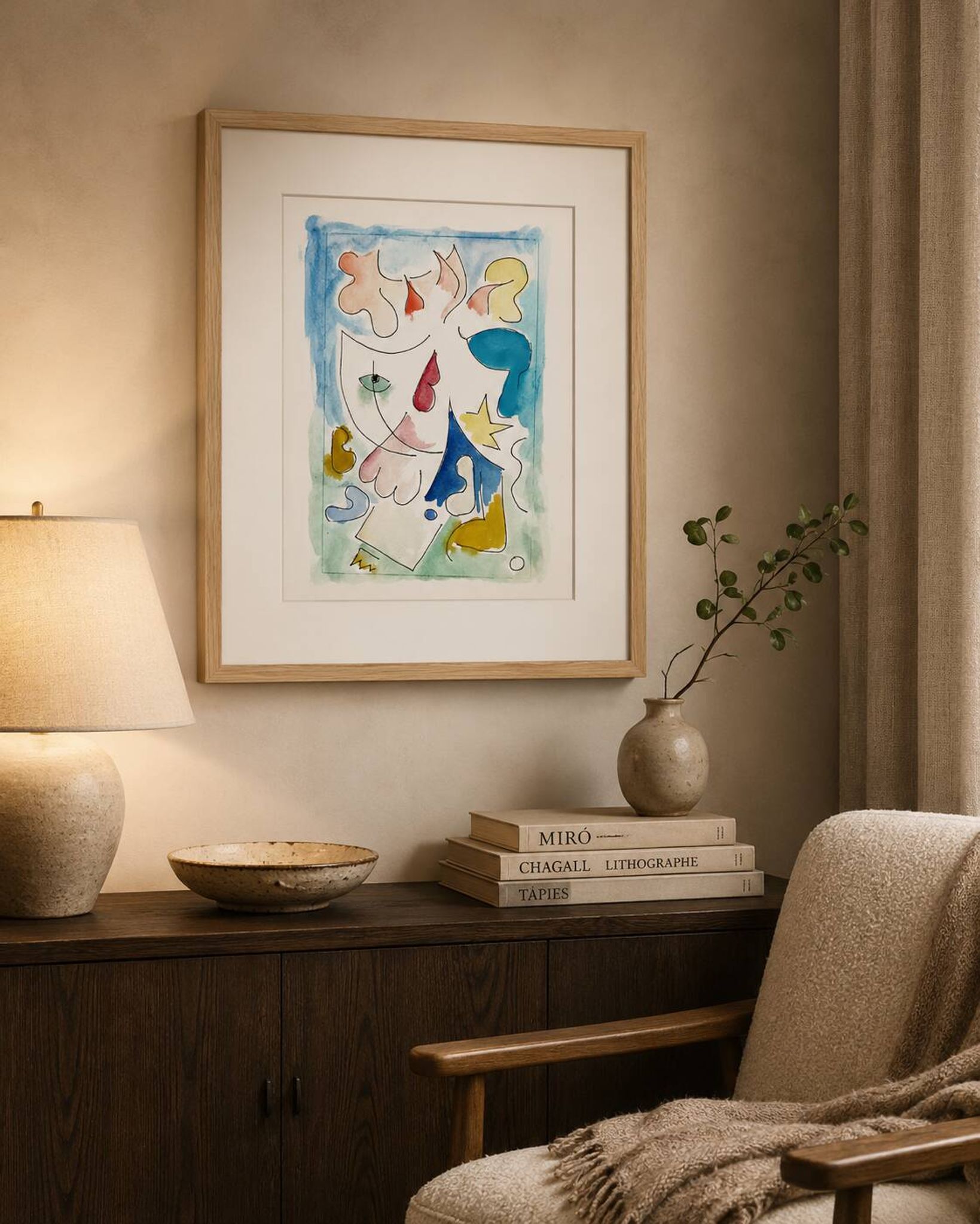 Peinture abstraite originale – composition poétique – 24 x 34 cm