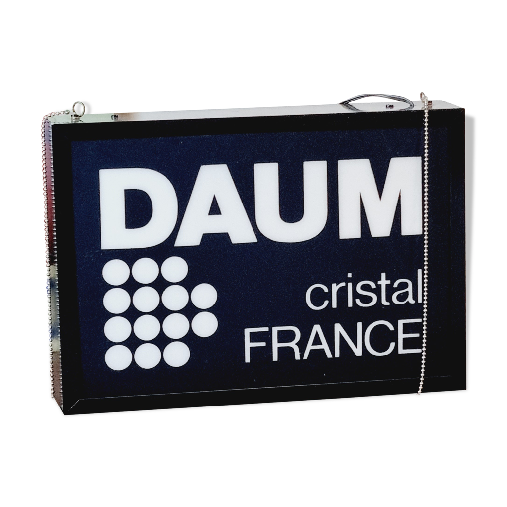 Enseigne lumineuse double face Daum Cristal France | Selency 