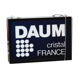 Enseigne lumineuse double face Daum Cristal France