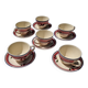 Set of 6 Antique Cups and Saucers