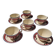 Set of 6 Antique Cups and Saucers
