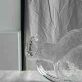 Large blown glass carafe with ice cube compartment Biot