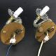 Pair of glass and mirror sconces