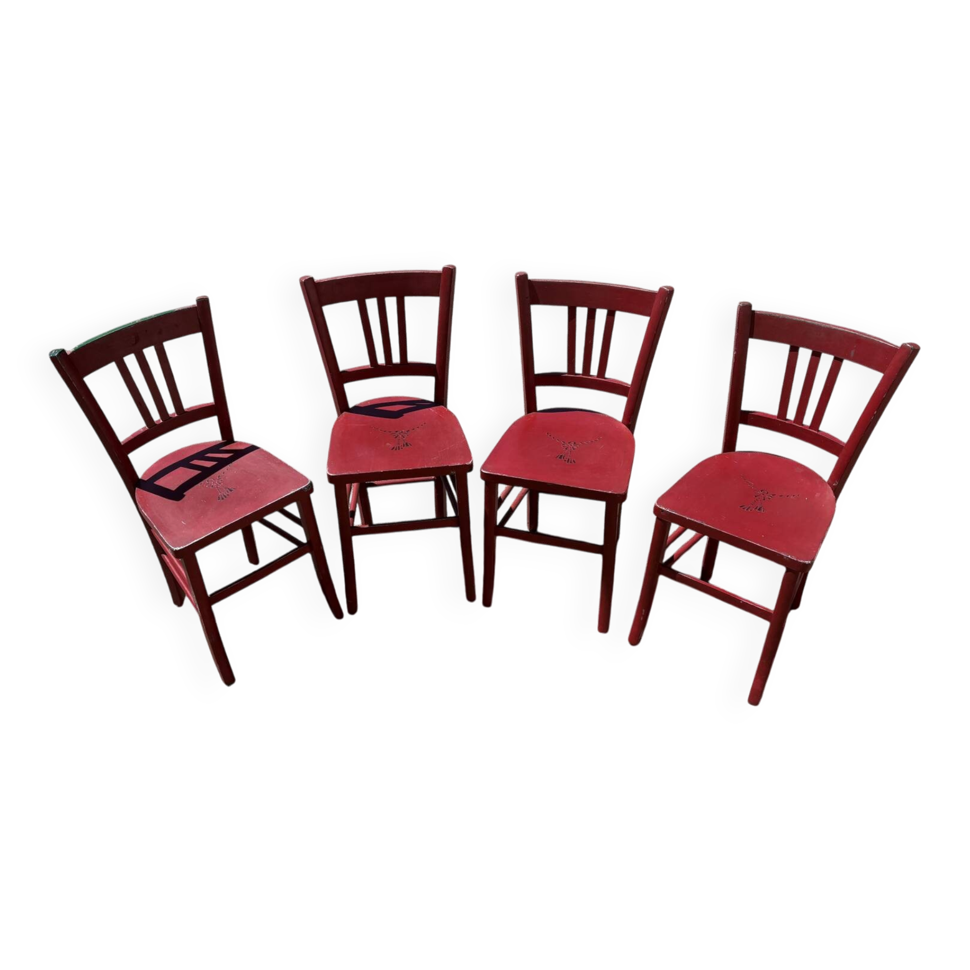 Set 4 chaises bistrot campagne, chalet