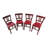 Set 4 chaises bistrot campagne, chalet