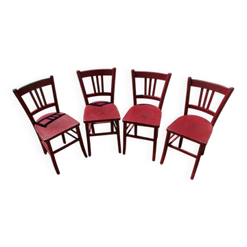 Set of 4 country-style bistro chairs, chalet.