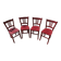 Set 4 chaises bistrot campagne, chalet