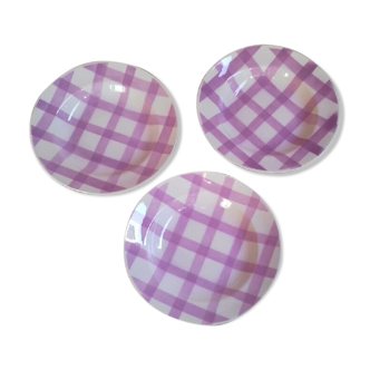 Lot 3 hollow plates Moulin des Loups - Model "Tablecloth"