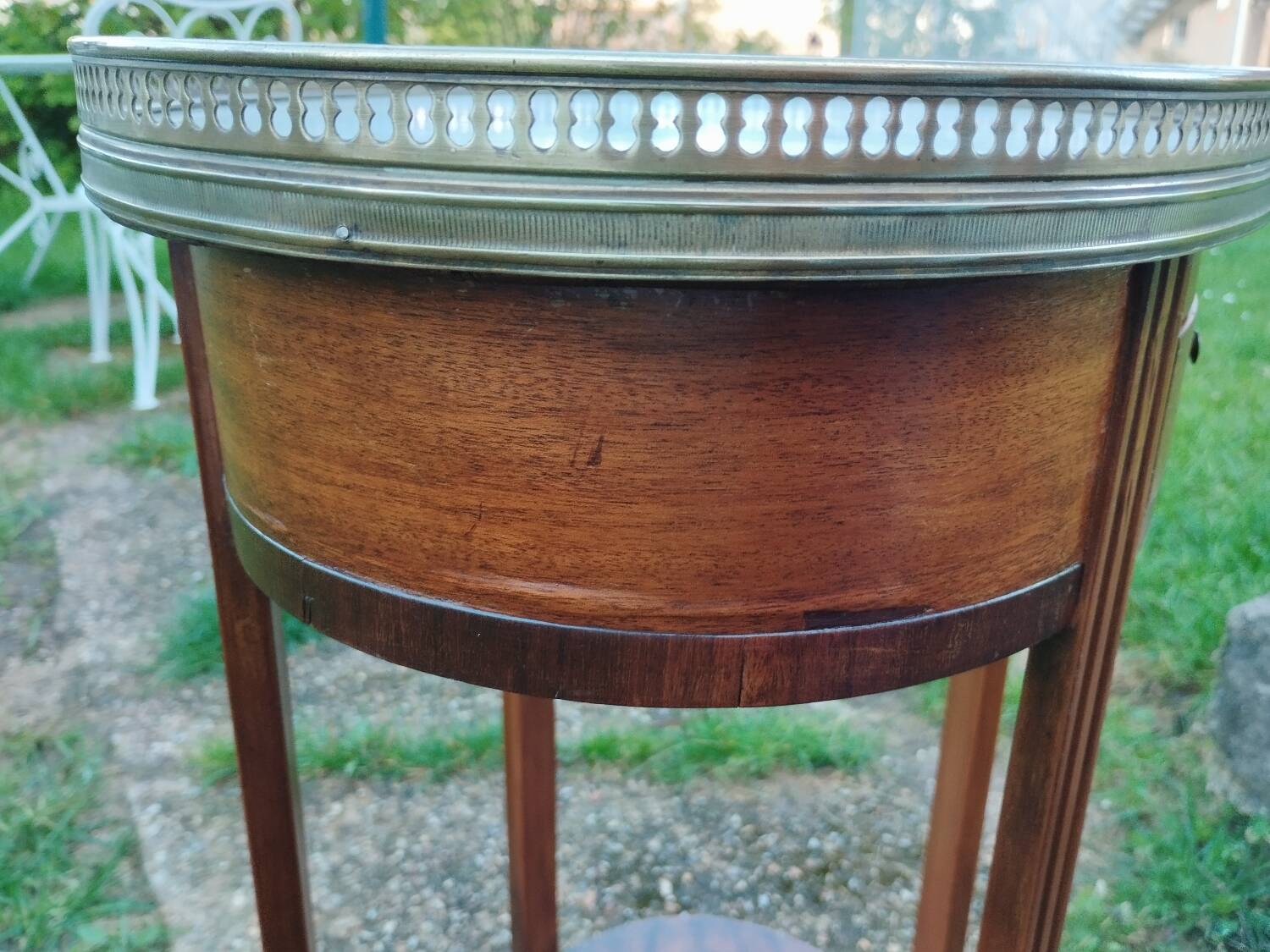 Chevet ancien style louis xvi plateau marbre