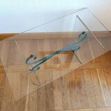 Glass and wrought iron coffee table, Italy 1960