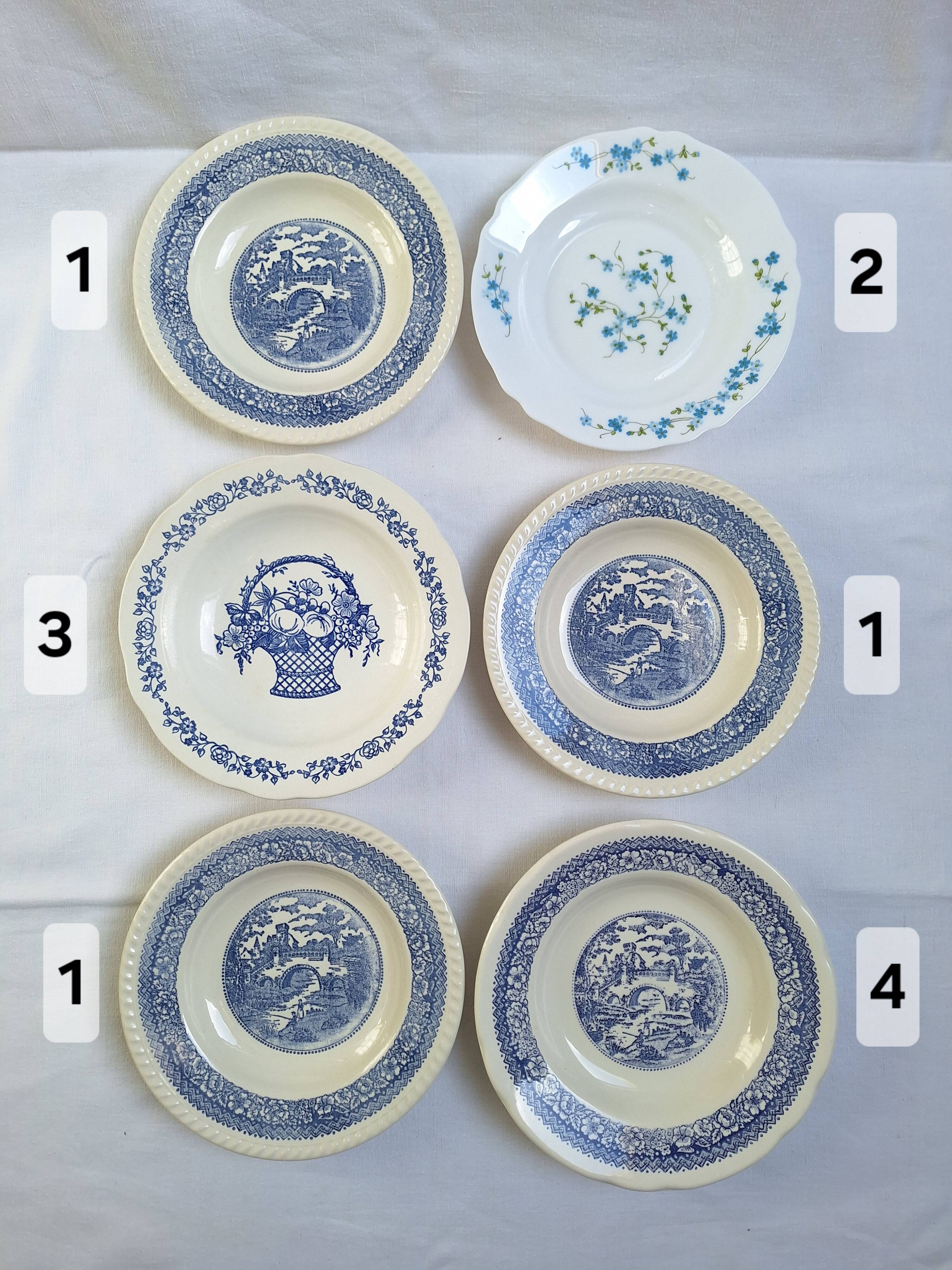 Vintage blue deep plates
