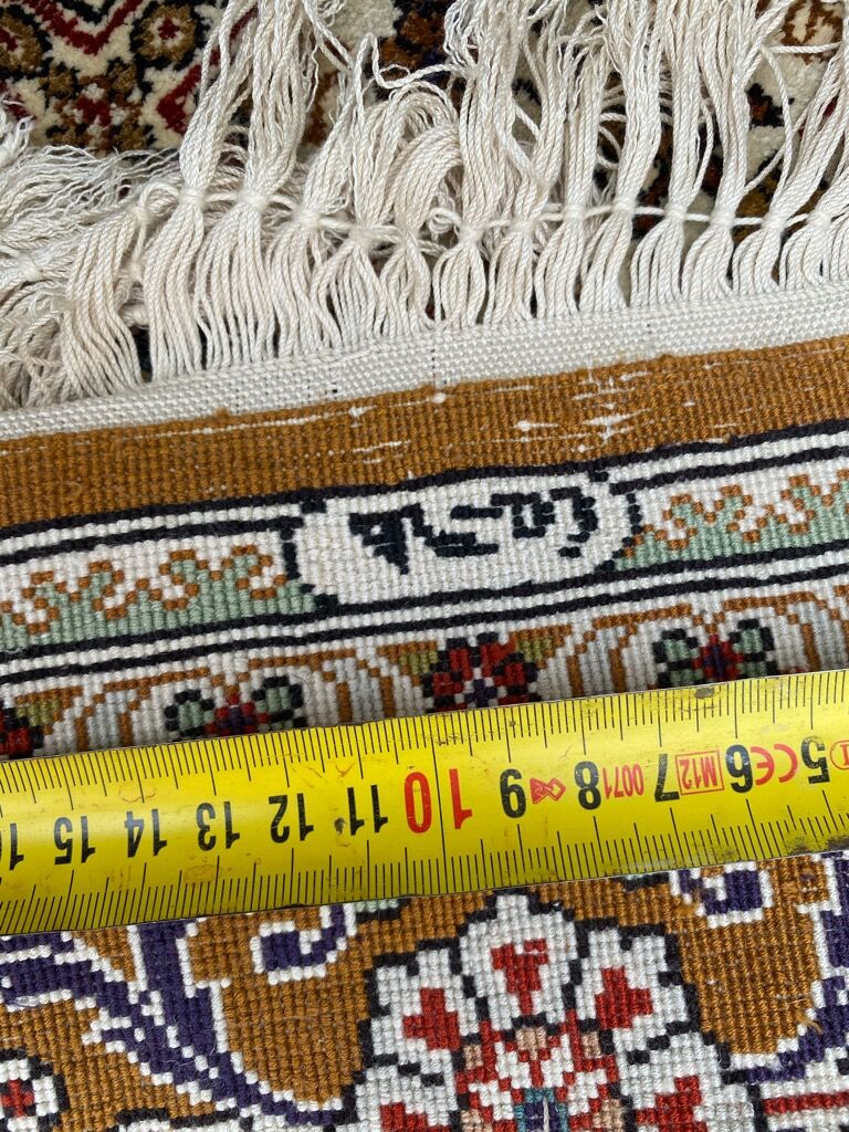 Vintage turkish silk carpet 92x157 cm