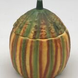 Vintage ceramic sugar bowl by Barettoni Nove, melon shape, Italy