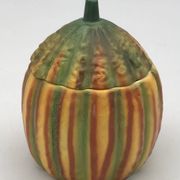 Vintage ceramic sugar bowl by Barettoni Nove, melon shape, Italy