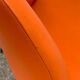 Chauffeuse vintage orange skaï et chrome 1970