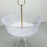 Vintage white metal and brass planter or basked, France 1960s