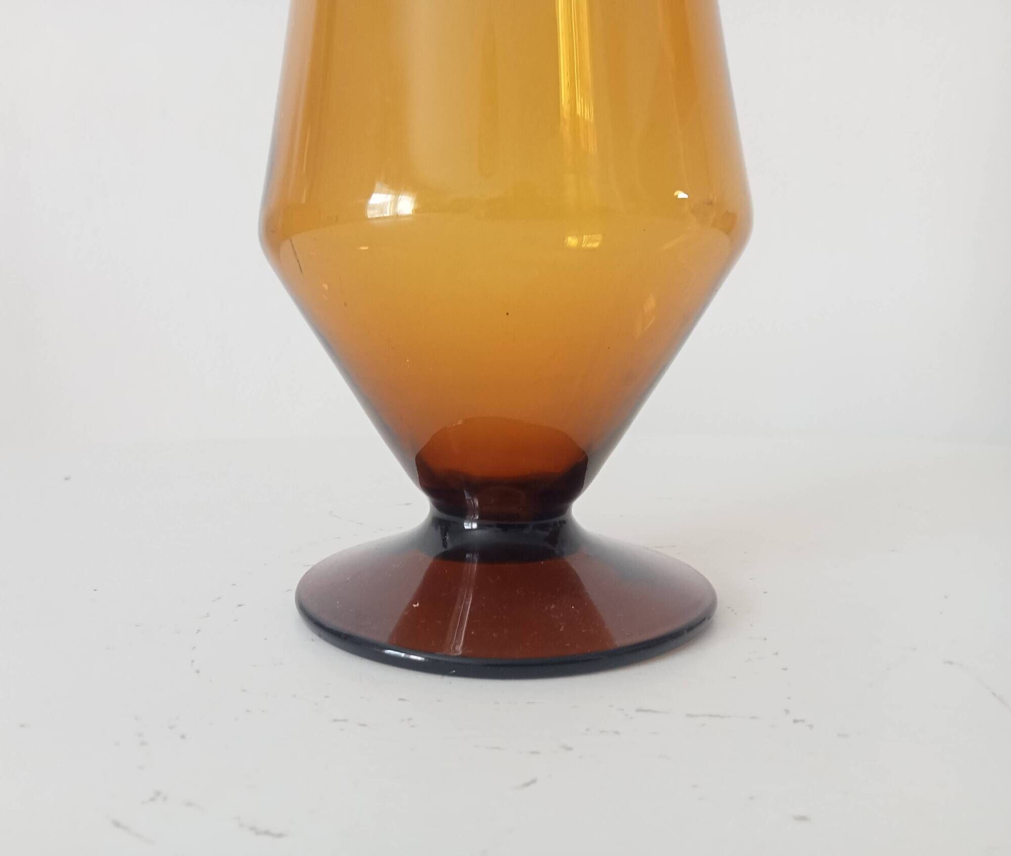 Vintage amber glass vase from the 60s/70s.