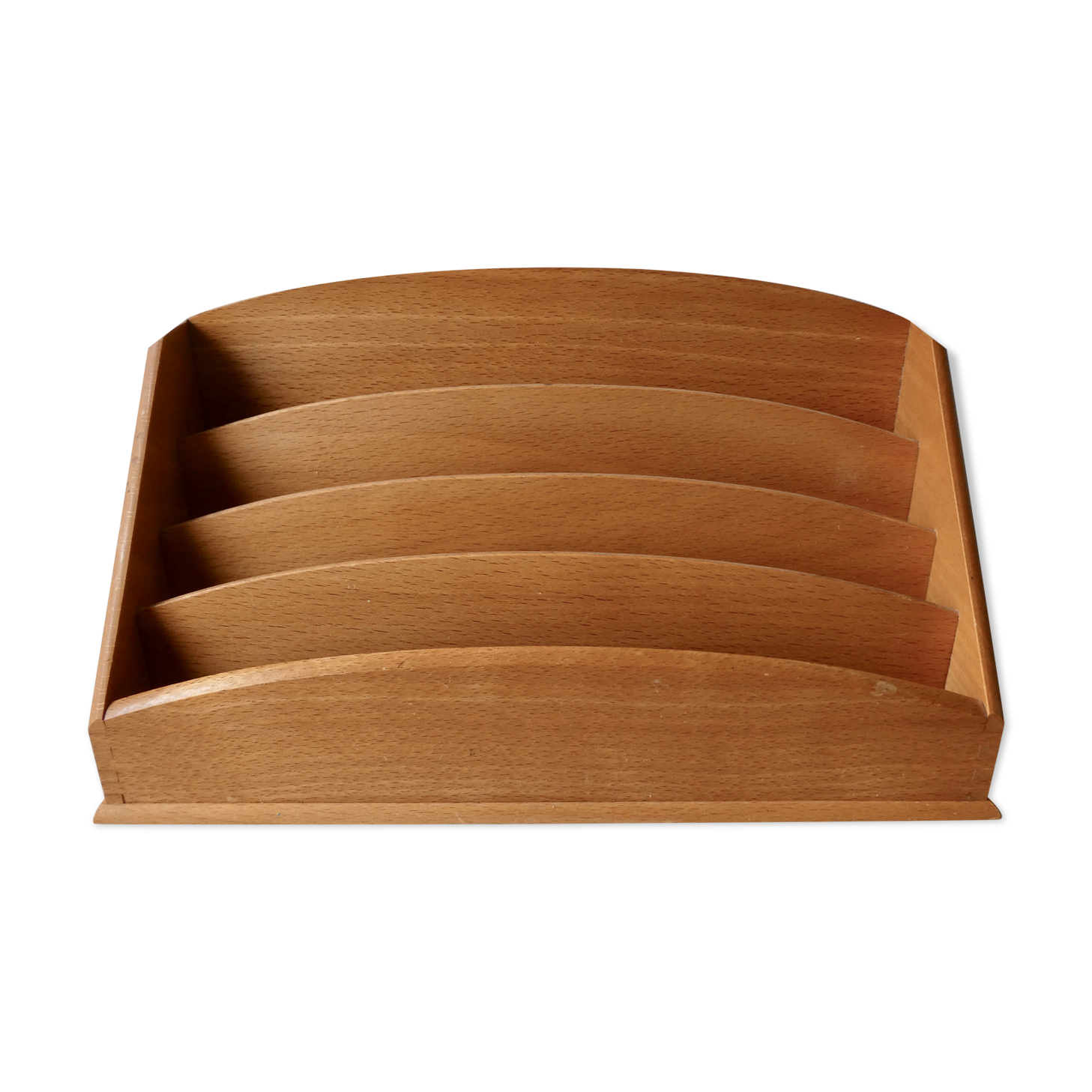 Light wooden mail holder, 60s