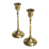 Pair of brass candle holders