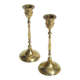 Pair of brass candle holders