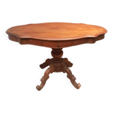 Guéridon, table violon Napoléon III en noyer