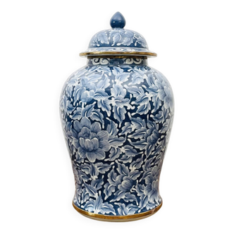 Vase, pot à gingembre Royal Benjarong bleu et doré