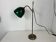 Lampe vintage 1900 de bureau laiton nickelé céladon - 52 cm