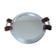 Plateau miroir en palissandre et aluminium Art Deco années 40 50
