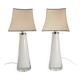 Large White Crystal Glass Table Lamps, Carl Fagerlund, Orrefors, 1960, Set of 2