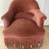 Pink velvet armchair
