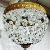 1-light bronze and crystal ceiling light