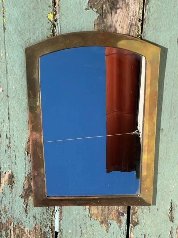 Vintage brass mirror – In the style of Odoux (1960s)